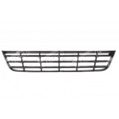 Решетка в бампер (центральная) С Хром Ободком TYG для Volkswagen PASSAT B6 2005-2010 - фото